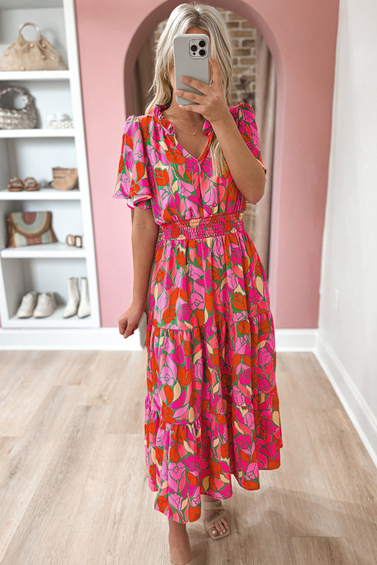 Floral Smocked Maxi dress